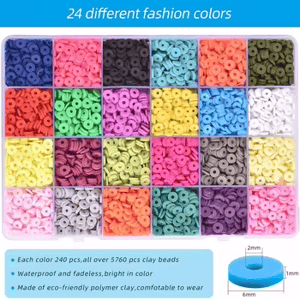 Wholesale Selling 24 Color 6mm Clay Beads with 26 Letters Beads Kit