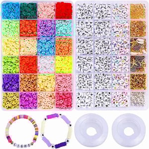 Factory Direct Selling 6mm Polymer Spacer Bead and 24 Letter Beads Set