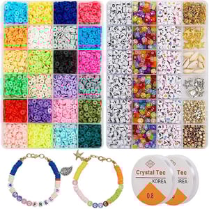 Sale at Wholesale Price 24 Color Clay Spacer Beads Letter Beads Kits