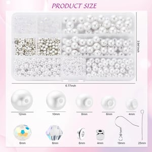 Factory Wholesale 980pcs Acrylic Pearl Beads Jewelry Making Kits