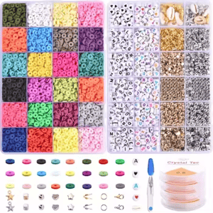 Wholesale Selling 24 Color 6mm Clay Beads with 26 Letters Beads Kit