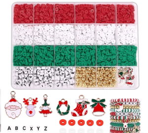 Wholesale Sell Christmas 6mm Clay Beads Colored Charm Set