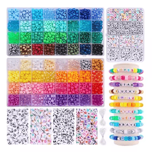 Factory Direct Selling Ponny Beads Set with Square Letter Beads Kit