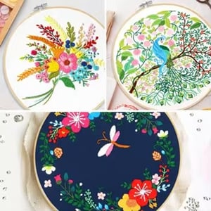 Wholesale Cross Stitch Starter Kits Beginner DIY Flower Embroidery Set