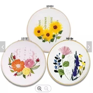 Wholesale Flower Embroidery Kit Round Cross Stitch Knitting Craft Set
