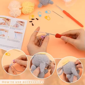 Factory Direct Selling Elephant Crochet Set DIY Yarn Knitting Doll Kit