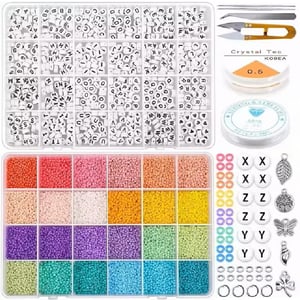 Factory Wholesale Color 2mm Glass Seed Beads and 7*4mm Letter Beads