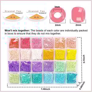 Factory Wholesale Color 2mm Glass Seed Beads and 7*4mm Letter Beads