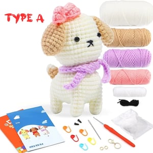 Factory Direct Selling Crochet Animal Dog Kits Knit Yarn DIY Doll Set