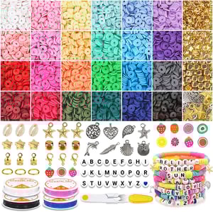 Wholesale Flat Round Polymer Clay Beads Kits Clay DIY Beaded Craft Set