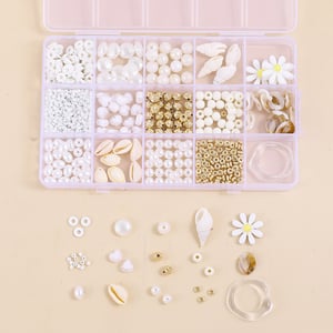 Wholesale Hot Sell 15 Grids Natural Shell Beads Artificial Pearl Kits