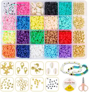 Wholesale Flat Round Polymer Clay Beads Kits Clay DIY Beaded Craft Set