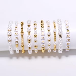 Factory Wholesale Golden Color Letter Beads Set DIY Make Jewelry Kit