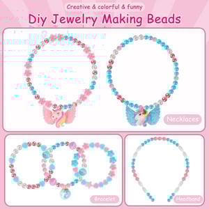 Wholesale Sell Pink & Blue Color Art DIY Bracelet Making Craft Kits