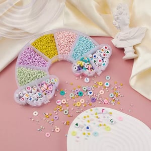 Factory Wholesale Rainbow Box Colorful Glass Seed Beads DIY Beaded Kit