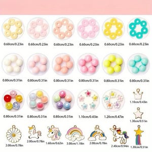 2024 Hot Sell Rainbow Acrylic Beads Charm Jewelry Making Kit
