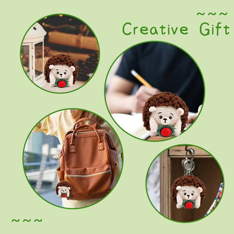 Wholesale Crochet Animal Set Hedgehog Doll DIY Wool Knit Materials Kit