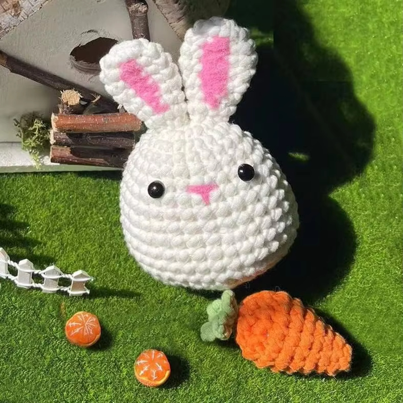 Wholesale Animal Knit Sets DIY Rabbit & Carrot Crochet Materials Kits