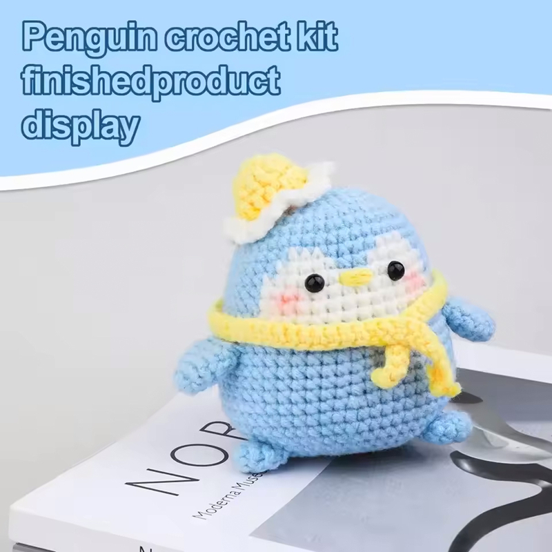 Wholesale Sell Animal Crochet Kits Beginner Diy Wool Knit Penguin Set
