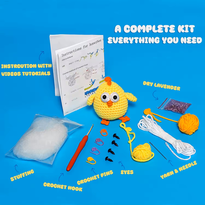 Beginners Easy DIY Making Knit Chick Crochet Doll Kits Manufacturers