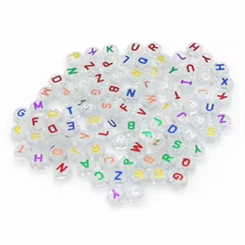 Mixed Color Alphabet Bead Flat Round Letter Bead Glow in the Dark Bead