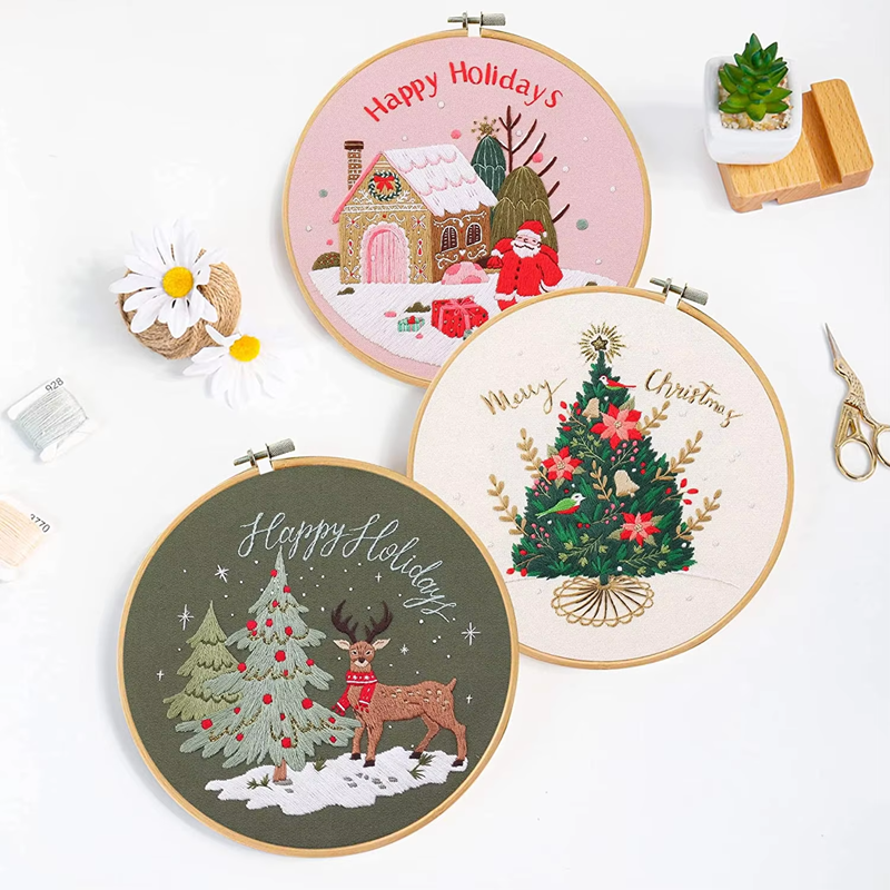 Hotselling DIY Embroidery Christmas Tree Pattern Sewing Kits