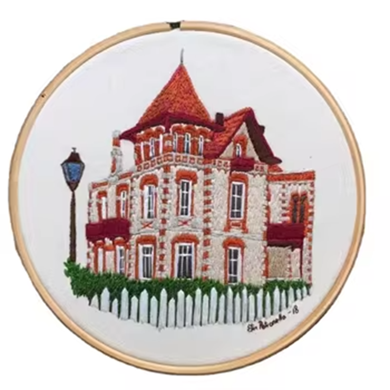 Handmade Embroidery Materials Bag Beginner Embroidery Building Pattern
