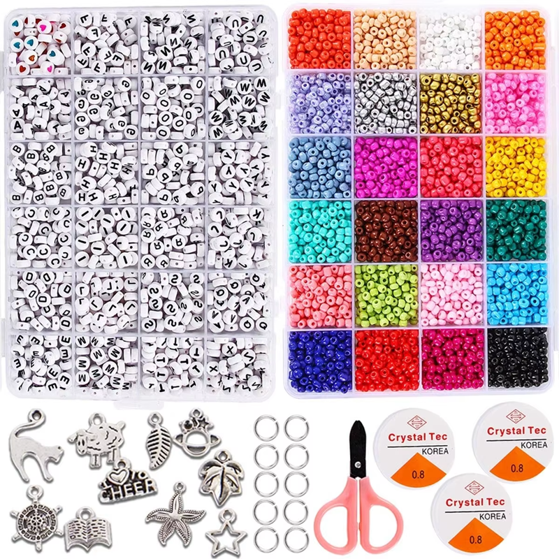 Factory Direct Selling 4mm Glass Seed Beads and Letter Beads Kits