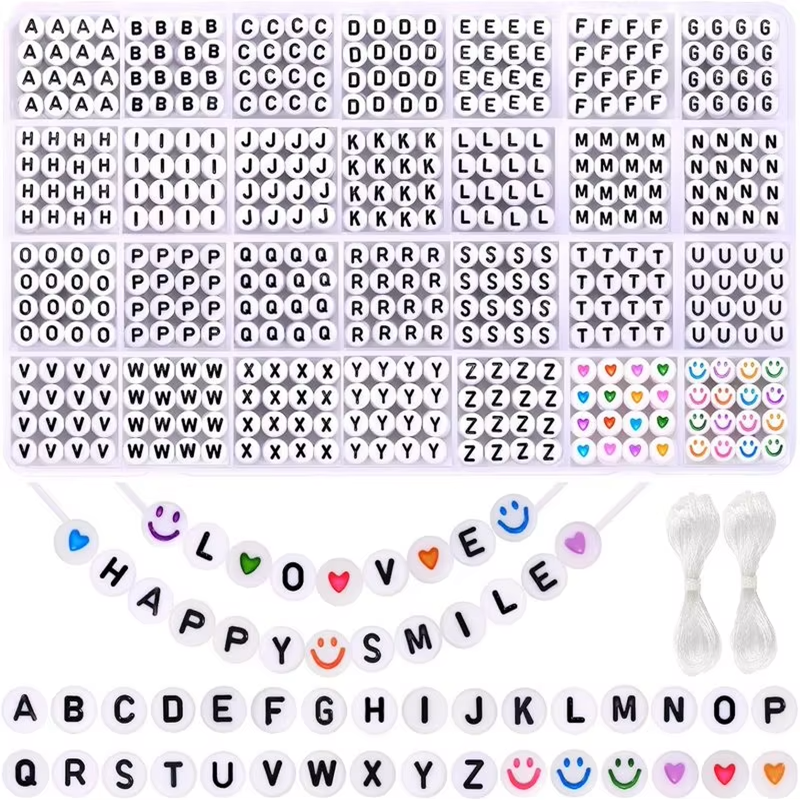 Factory Wholesale DIY Letter Beads and Colorful Heart Beads Kits