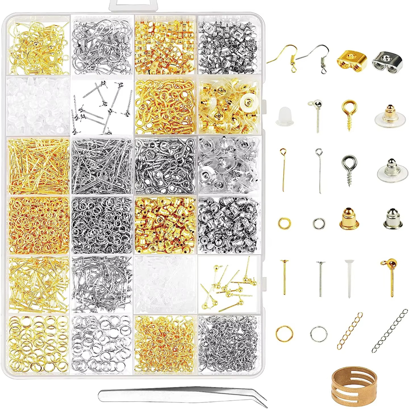 Factory Direct Selling 24 Grids Alloy Earring Making Accessories Set