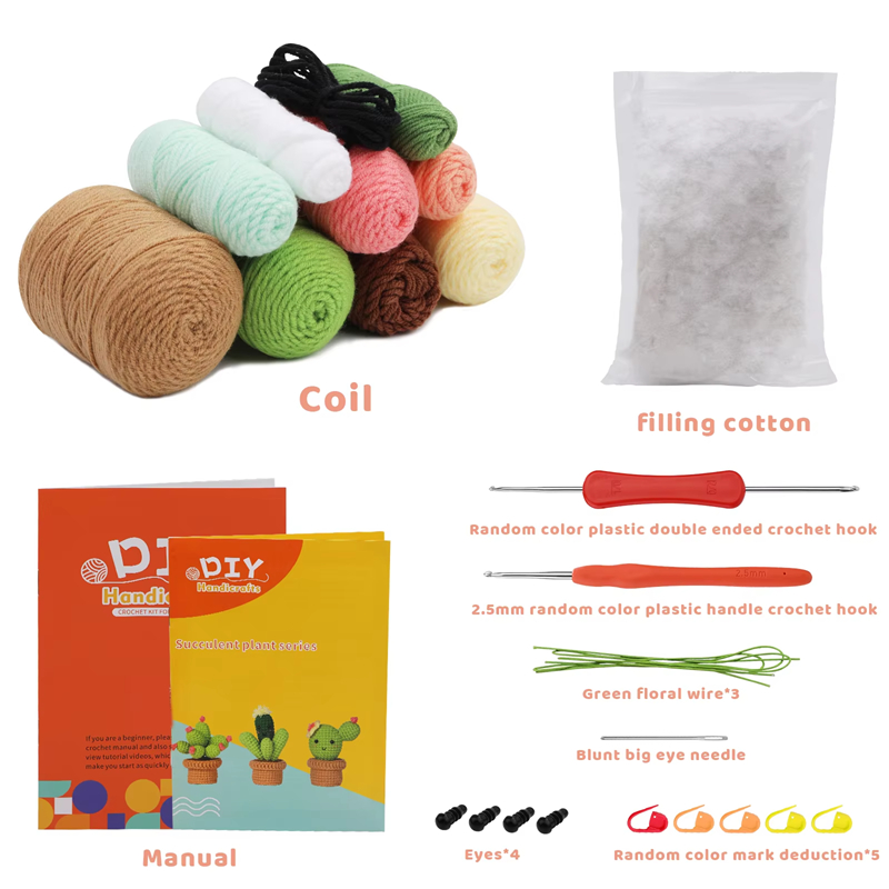 Sell Plant Crochet Kit Novice DIY Knitting Cactus Bonsai Decorated Set