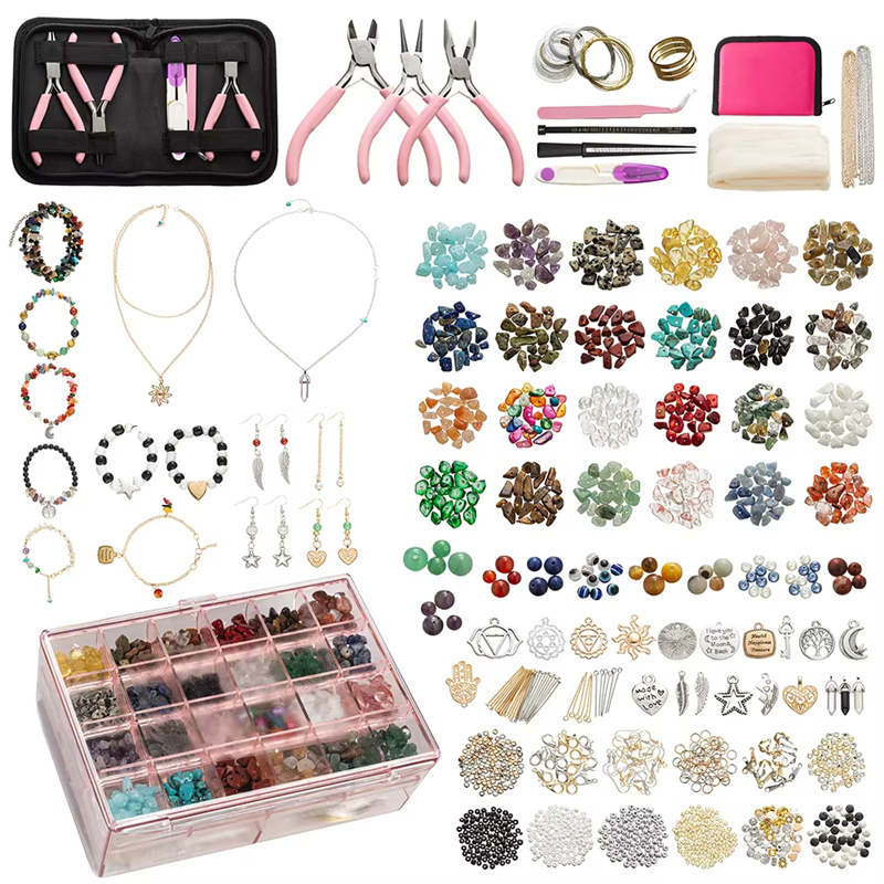 24 Colors of Natural Gemstone Beads Kit