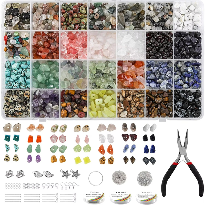 28 Colors Irregular Natural Gemstone Beads Kit