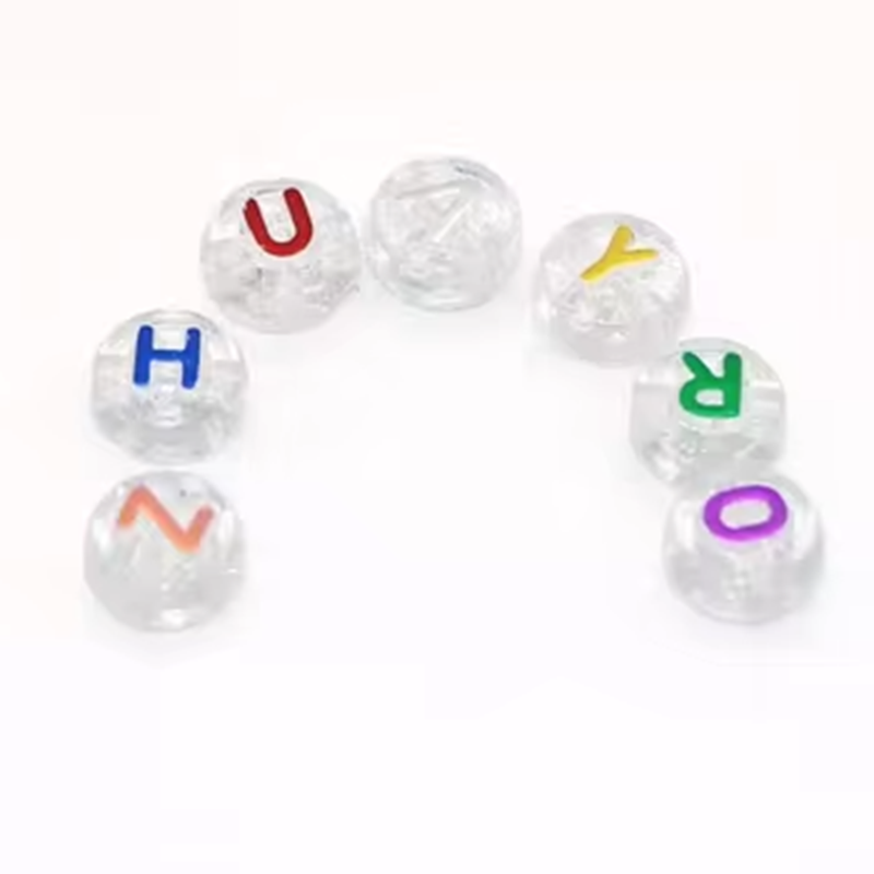 Mixed Color Alphabet Bead Flat Round Letter Bead Glow in the Dark Bead