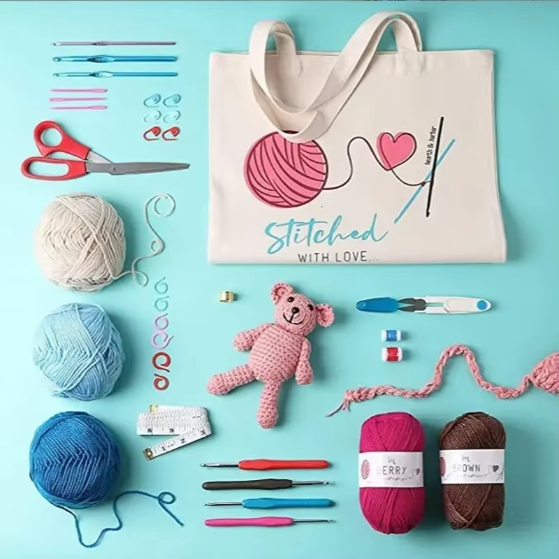 Crochet Supplies With Hook Yarn Knit Needles Sewing Tool Material Sets