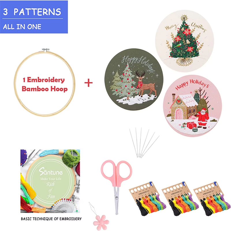 Hotselling DIY Embroidery Christmas Tree Pattern Sewing Kits