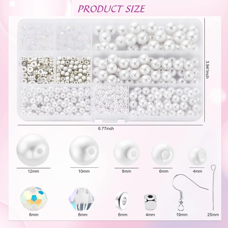 Wholesale Sell 980pcs Acrylic Pearl Beads Jewelry Making Kits