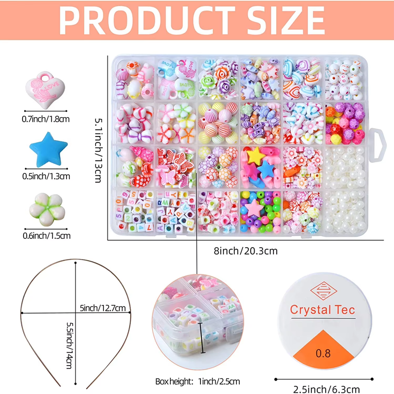 Factory Wholesale Hot Selling Colorful Mixed Acrylic Beads Kit