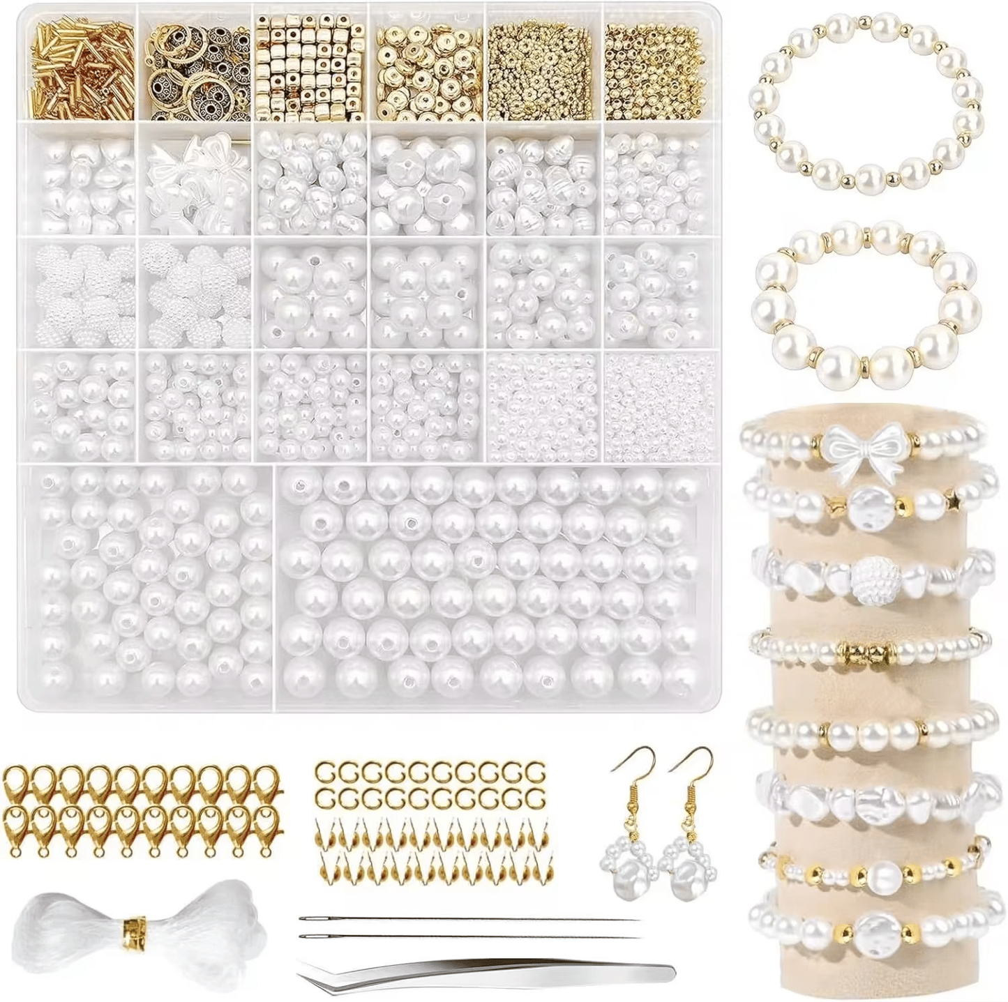 Wholesale Sell Imitation Irregular Pearls with Gold Color Spacer Beads