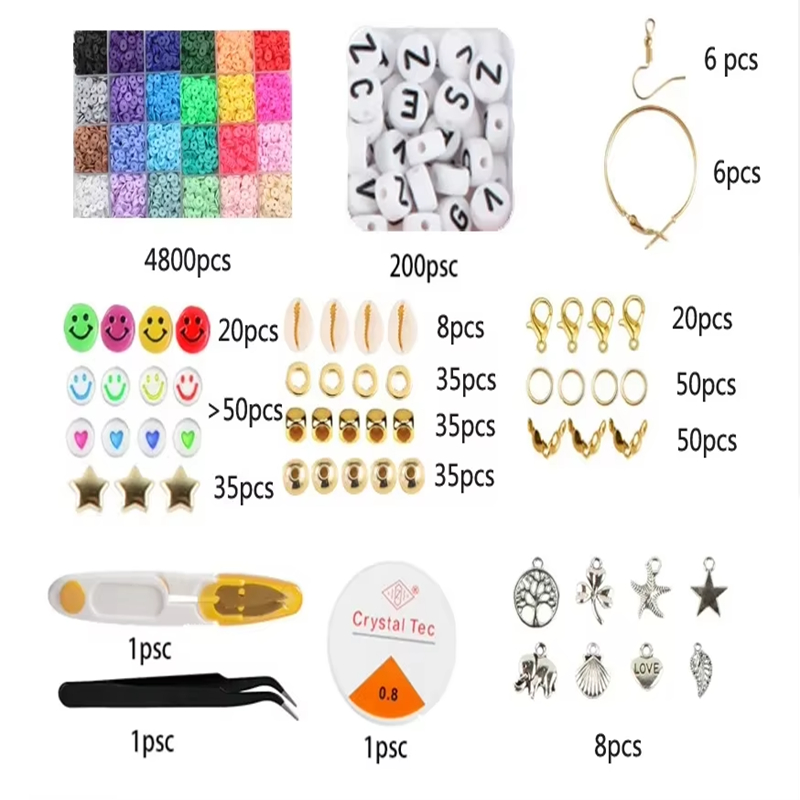 Direct Selling Diy 28 Grids 6mm Polymer Clay Beads Set