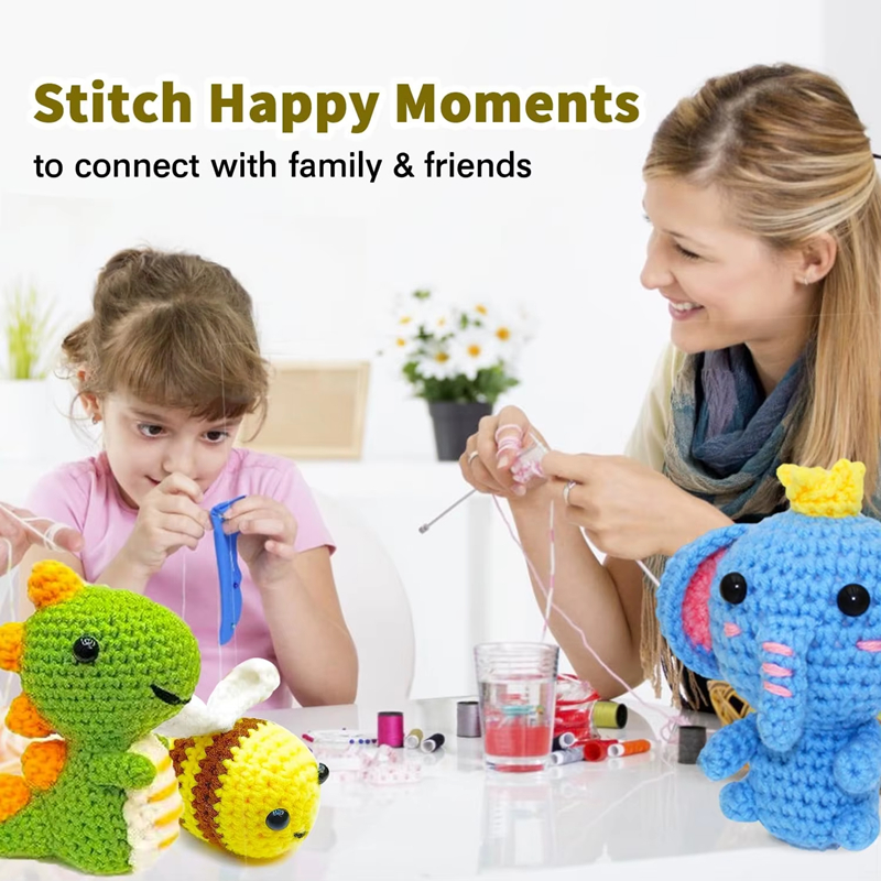 2024 Hot Sell Animal Crochet Kits for Beginners DIY Weaving Doll Set