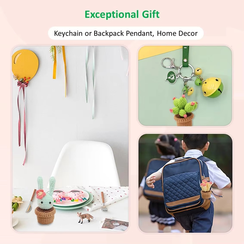 Plant Crochet Kits for Beginners Easy DIY Knitting Succulent Plant Set