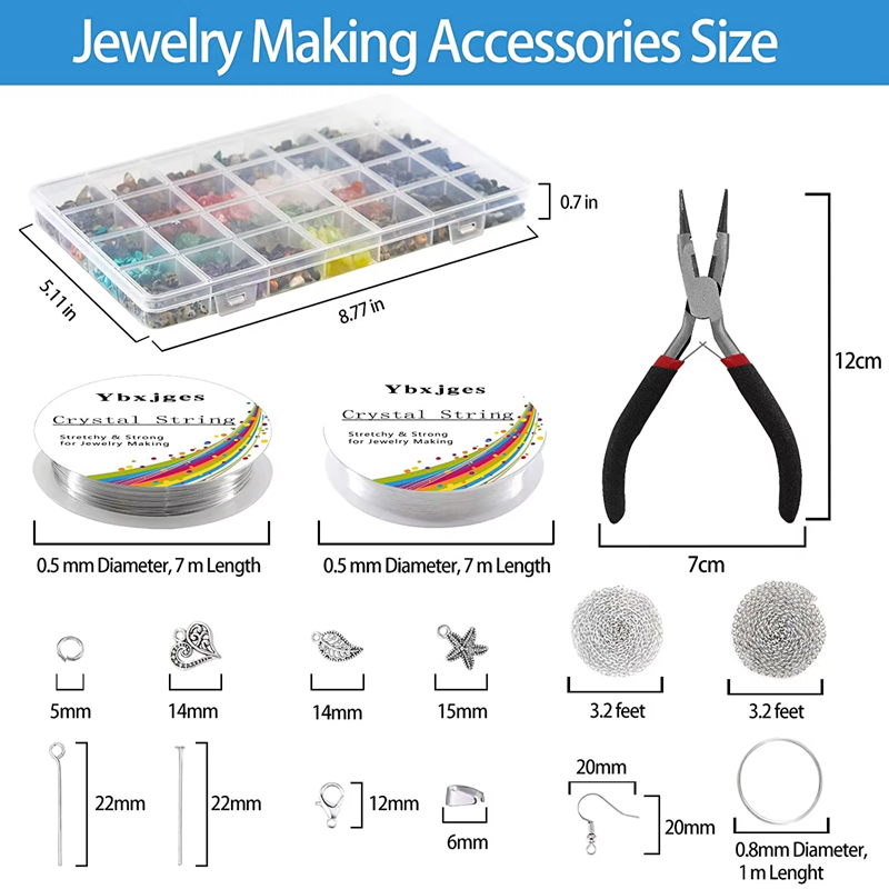 28 Colors Irregular Natural Gemstone Beads Kit