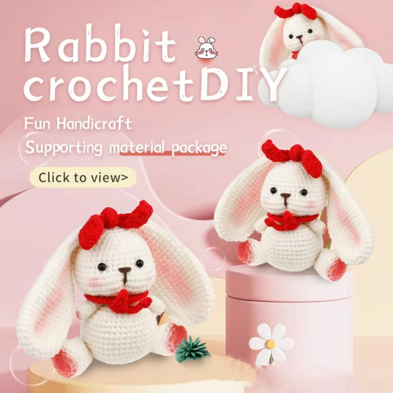High Quality Crochet Doll Kits Beginner DIY Knitting Plush Rabbit Set