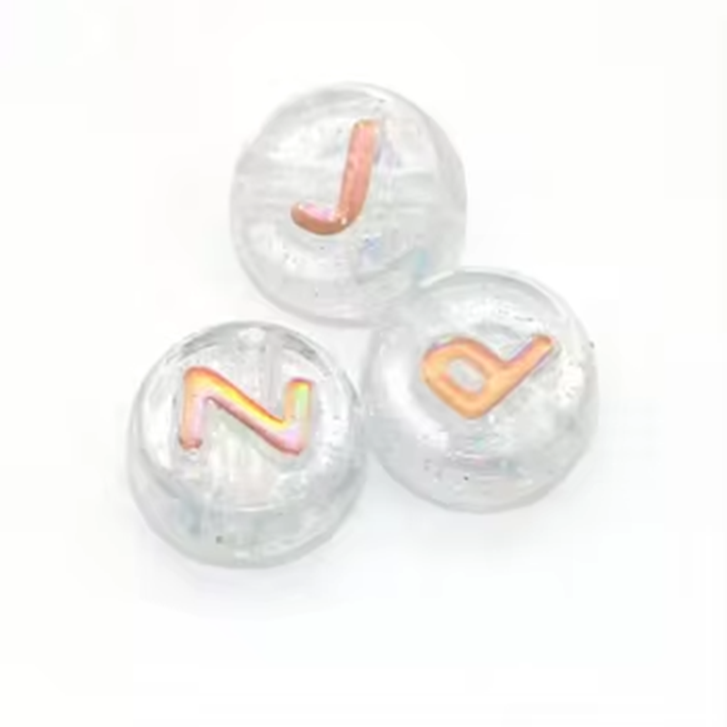 Mixed Color Alphabet Bead Flat Round Letter Bead Glow in the Dark Bead