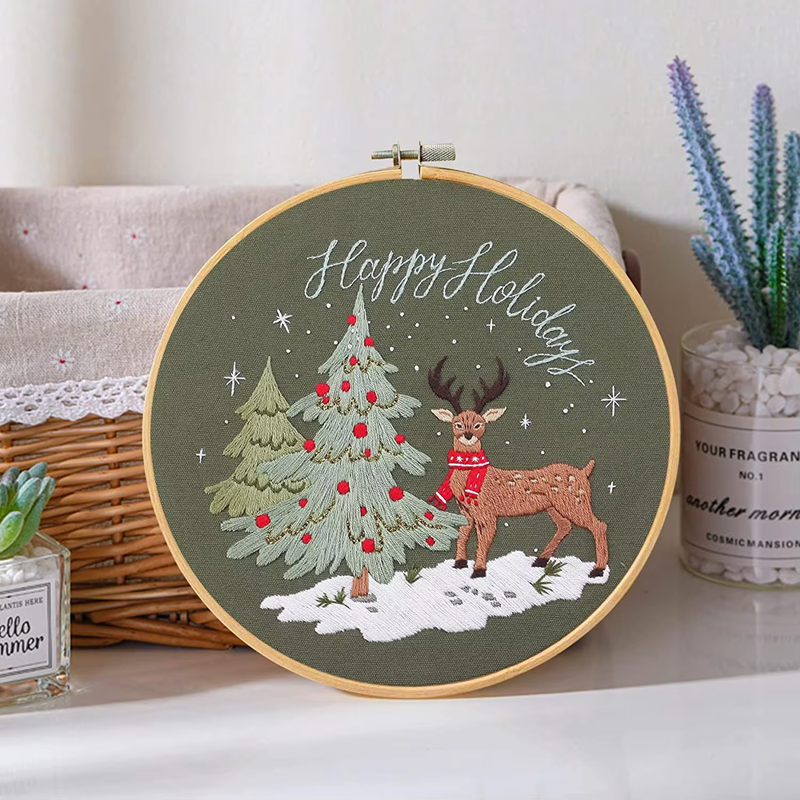Hotselling DIY Embroidery Christmas Tree Pattern Sewing Kits