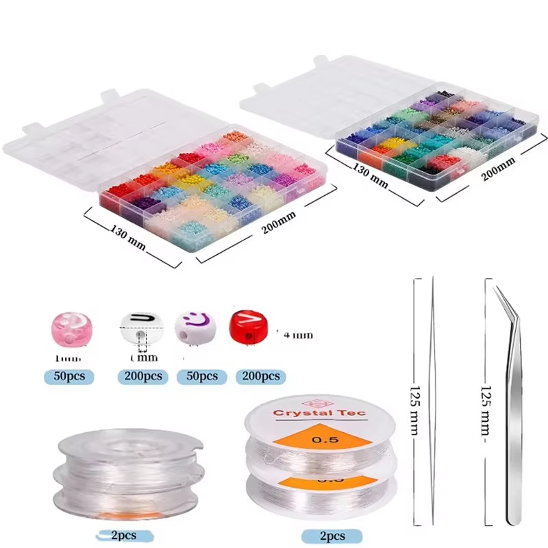 Factory Wholesale 24 Color Glass Candy Color Seed Beads Set