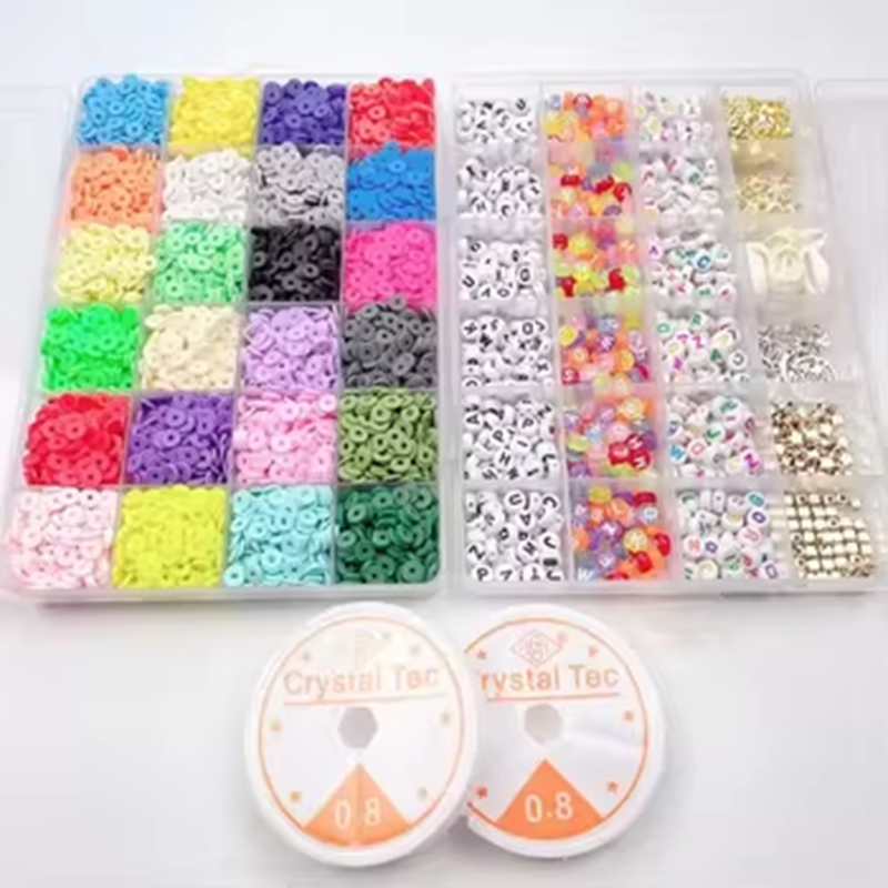 Factory Wholesale Sell Christmas Style 6mm Polymer Clay Beads Set