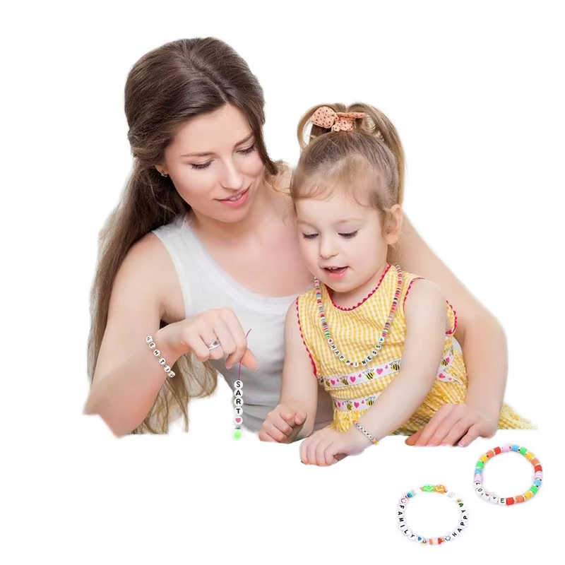 Factory Wholesale DIY Letter Beads and Colorful Heart Beads Kits