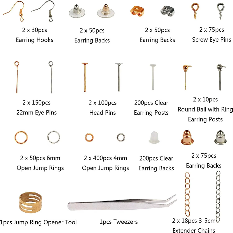 Factory Direct Selling 24 Grids Alloy Earring Making Accessories Set